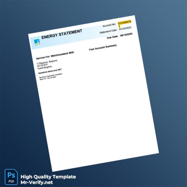 United Kingdom PG E Editable Utility Bill Template in Word and PDF formats 3 page