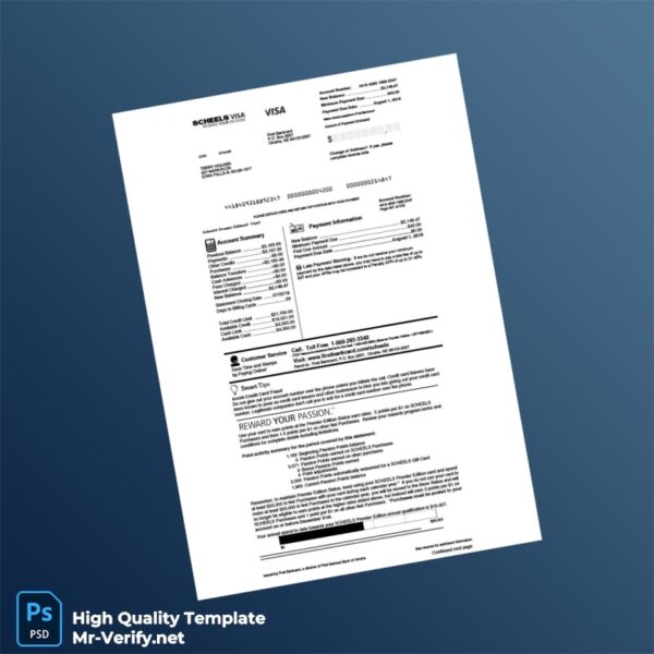 United States First National Bank of Omaha Credit Card Statement Template in Word and PDF formats 3 page
