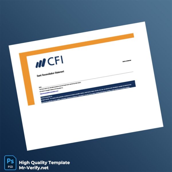 Xyz Company Bank Reconciliation Statement Template in Word and PDF formats 3 page
