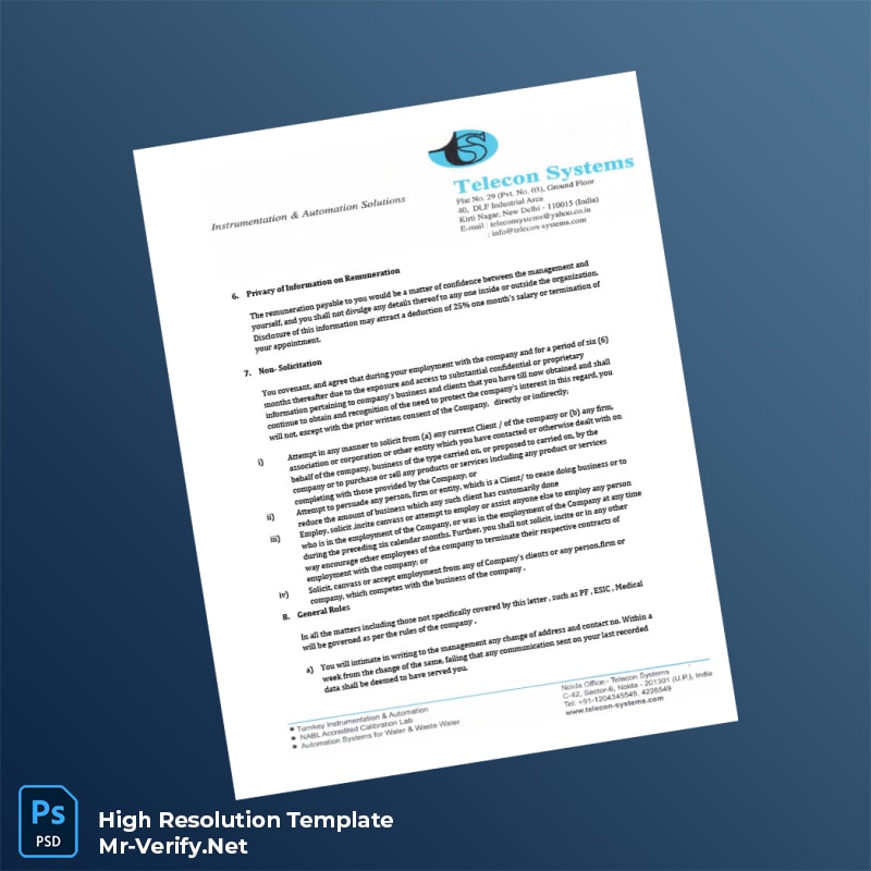 Editable Abu Dhabi Telecon Systems Employment Verification Letter Word and Pdf Template 6 page Editable Abu Dhabi Telecon Systems Employment Verification Letter Word and Pdf Template 6 page