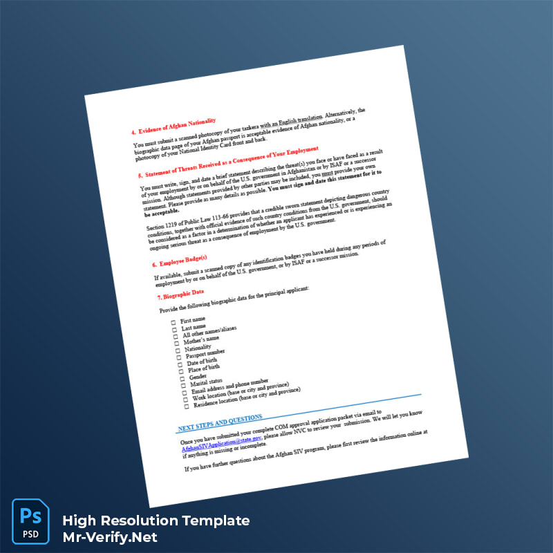 Editable Afghanistan Employer Employment Verification Letter Word and Pdf Template 8 page Editable Afghanistan Employer Employment Verification Letter Word and Pdf Template 8 page