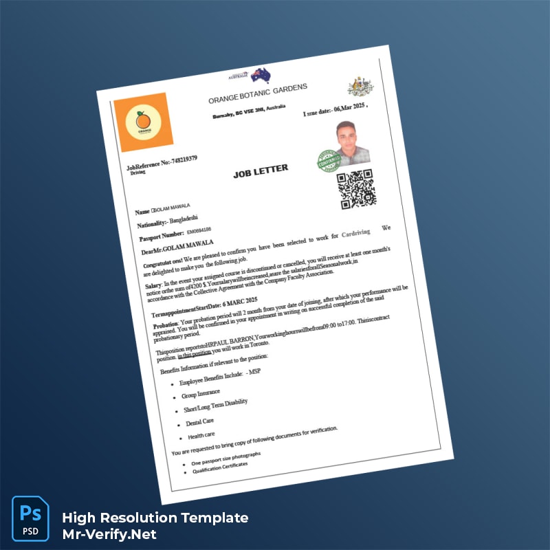 Editable Australia Cardriving Employment Verification Letter Word and Pdf Template 3 page Editable Australia Cardriving Employment Verification Letter Word and Pdf Template 3 page