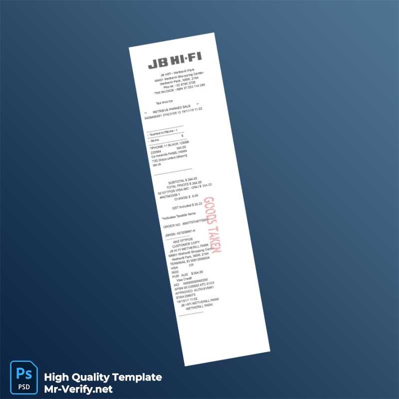 Australia JB Hi-Fi Invoice Template in Word and PDF formats Australia JB Hi-Fi Invoice Template in Word and PDF formats