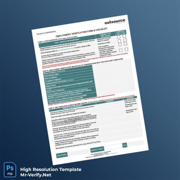 Editable Australia Outsource Financial Employment Verification Letter Word and Pdf Template Editable Australia Outsource Financial Employment Verification Letter Word and Pdf Template