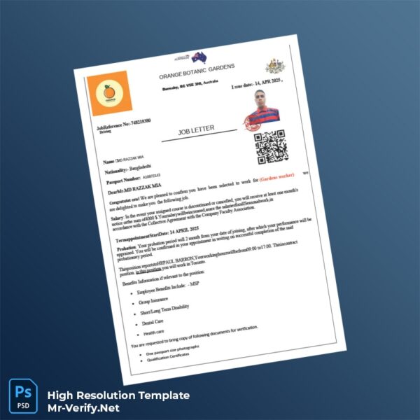 Editable Australia PGL Group Employment Verification Letter Word and Pdf Template 3 page