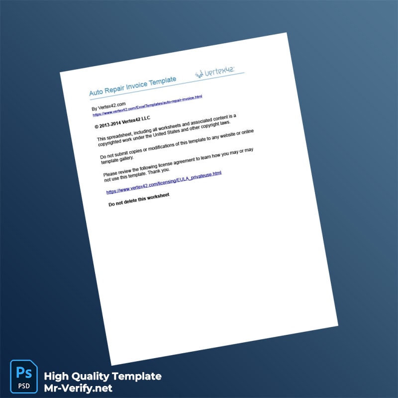 Auto Repair Invoice Template in Word and PDF formats 7 page Auto Repair Invoice Template in Word and PDF formats 7 page