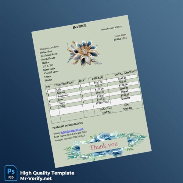 Bangladesh Invoice Template in Word and PDF formats Bangladesh Invoice Template in Word and PDF formats