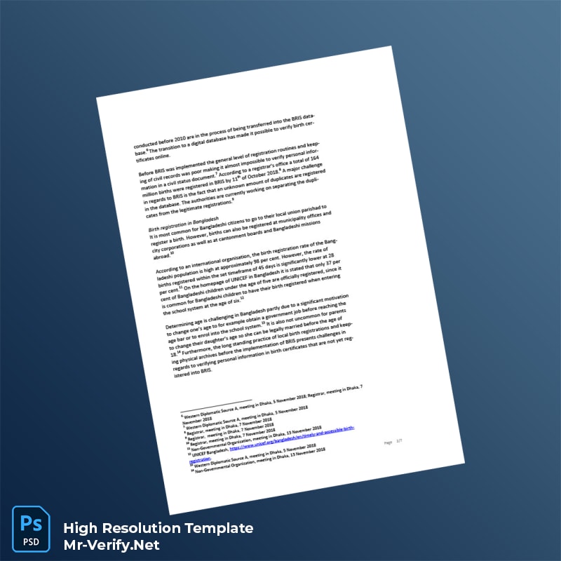 Bangladesh Ministry of Health Editable Birth Registration Certificate Word and Pdf Template 7 page Bangladesh Ministry of Health Editable Birth Registration Certificate Word and Pdf Template 7 page