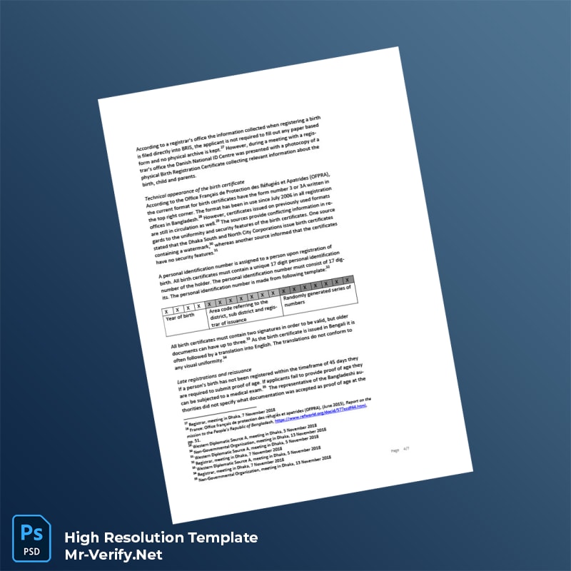 Bangladesh Ministry of Health Editable Birth Registration Certificate Word and Pdf Template 7 page Bangladesh Ministry of Health Editable Birth Registration Certificate Word and Pdf Template 7 page