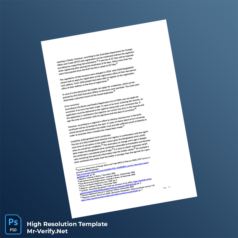 Bangladesh Ministry of Health Editable Birth Registration Certificate Word and Pdf Template 7 page Bangladesh Ministry of Health Editable Birth Registration Certificate Word and Pdf Template 7 page