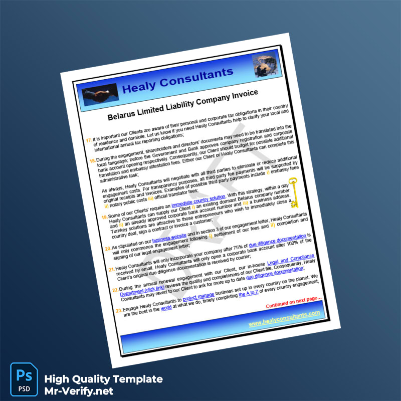 Belarus Healy Consultants Invoice Template in Word and PDF formats 8 page Belarus Healy Consultants Invoice Template in Word and PDF formats 8 page