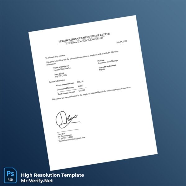 Editable Canada JIC Development Proof of Employment Letter Word and Pdf Template Editable Canada JIC Development Proof of Employment Letter Word and Pdf Template