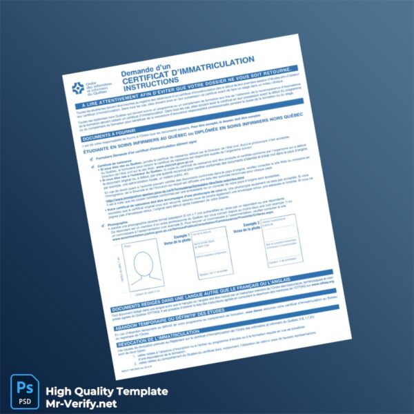 Canada Registration Certificate Template in Word and PDF formats 2 page