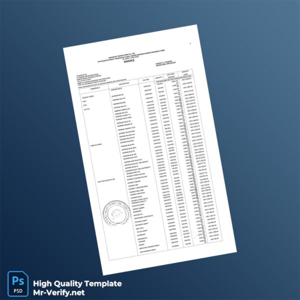 China Hangzhou Tianjun Chem Co Ltd Invoice Template in Word and PDF formats 2 page