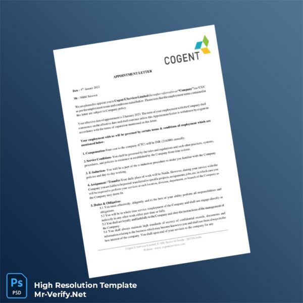 Editable File Template Cogent20Employment20Verification20Letter20Template20in20Word20and20PDF20formats 600x600 - Editable File Template