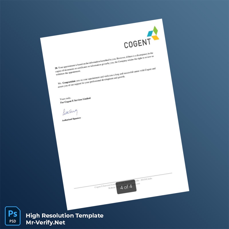 Editable Cogent Employment Verification Letter Word and Pdf Template 5 page Editable Cogent Employment Verification Letter Word and Pdf Template 5 page