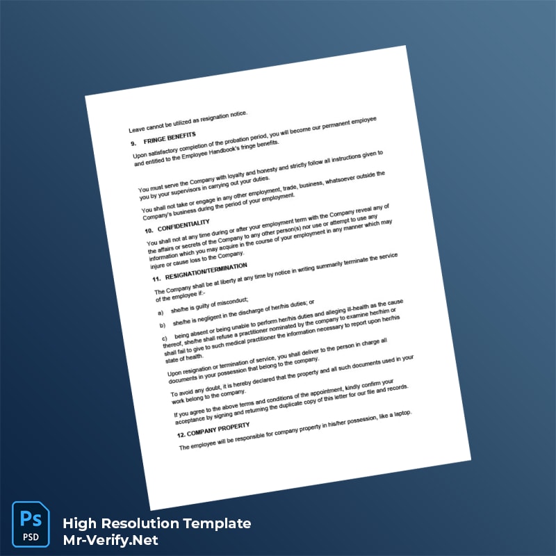 Editable Custom Letter of Appointment Word and Pdf Template 4 page Editable Custom Letter of Appointment Word and Pdf Template 4 page