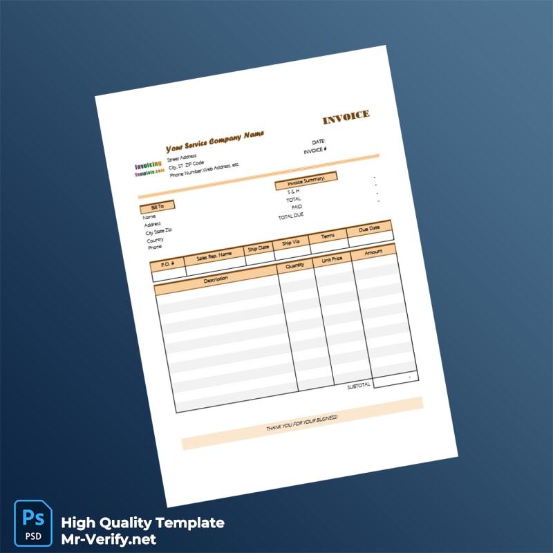 Editable Customer Invoice Template in Word and PDF formats 2 page Editable Customer Invoice Template in Word and PDF formats 2 page