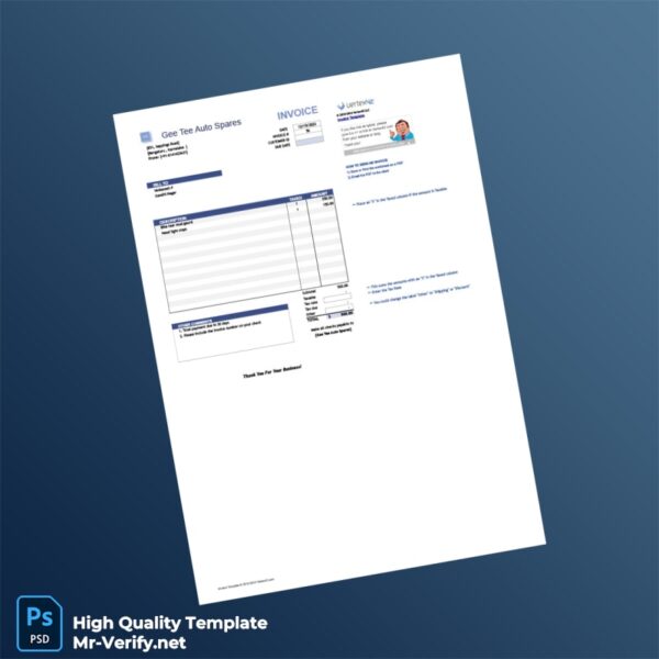 Editable Invoice Template in Word and PDF formats 5 page