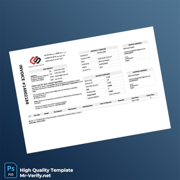 Egypt Grand Solutions Invoice Template in Word and PDF formats Egypt Grand Solutions Invoice Template in Word and PDF formats