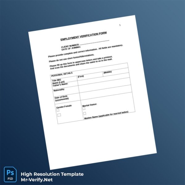 Editable Employee Verification Form Word and Pdf Template 8 page Editable Employee Verification Form Word and Pdf Template 8 page