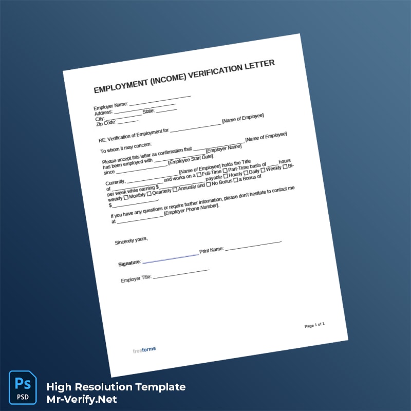 Editable Employment Income Verification Letter Word and Pdf Template Editable Employment Income Verification Letter Word and Pdf Template