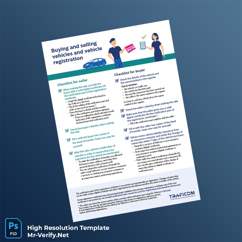 Finland Traficom Vehicle Registration Sale Guide Word and Pdf Template 2 page Finland Traficom Vehicle Registration Sale Guide Word and Pdf Template 2 page