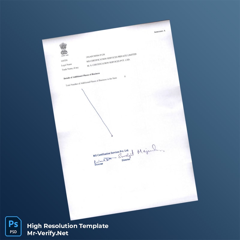 Editable GST Registration Certificate Word and Pdf Template 6 page Editable GST Registration Certificate Word and Pdf Template 6 page