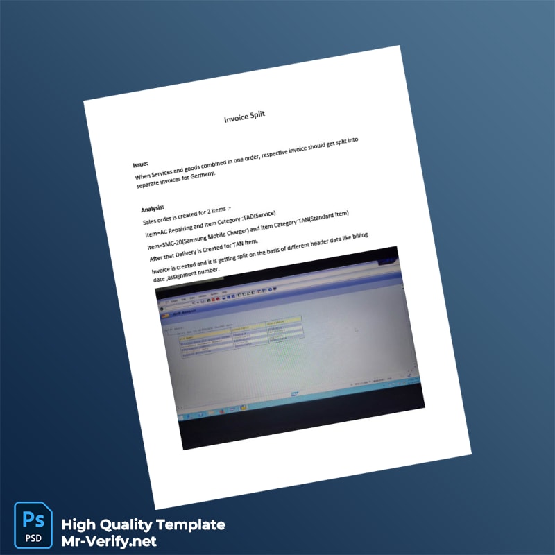 Germany Invoice Split Template in Word and PDF formats 5 page Germany Invoice Split Template in Word and PDF formats 5 page