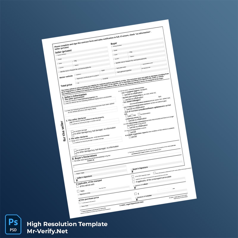 Editable Germany Private Sales Contract Word and Pdf Template 6 page Editable Germany Private Sales Contract Word and Pdf Template 6 page