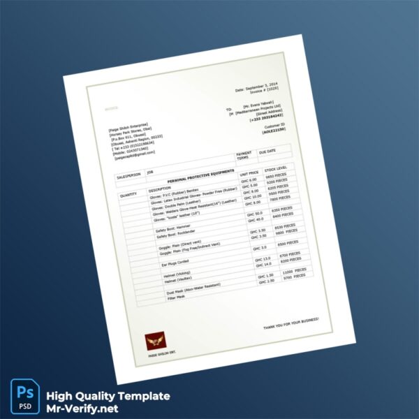 Ghana Paige Shiloh Ent Invoice Template in Word and PDF formats Ghana Paige Shiloh Ent Invoice Template in Word and PDF formats