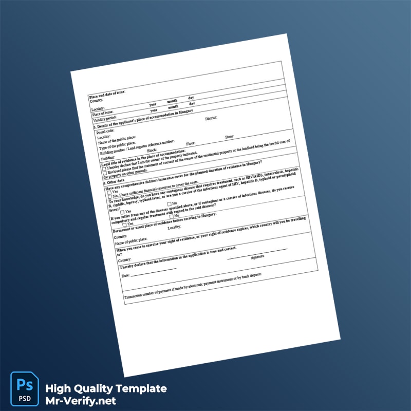 Hungary Ministry of Interior Editable Registration Certificate Template in Word and PDF formats 3 page Hungary Ministry of Interior Editable Registration Certificate Template in Word and PDF formats 3 page