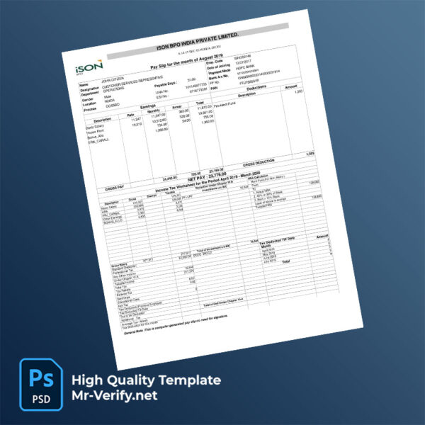 ISON BPO India Private Limited payslip word and pdf template mrverify 600x600 - Buy Verified Accounts