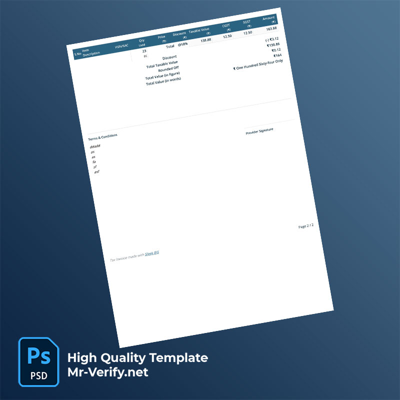 India AQPL Editable Tax Invoice Template in Word and PDF formats India AQPL Editable Tax Invoice Template in Word and PDF formats