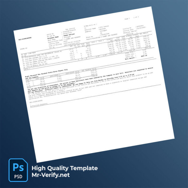 India HLL Distributor Editable Tax Invoice Template in Word and PDF formats