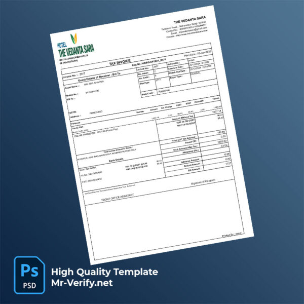 India The Vedanta Sara Editable Tax Invoice Template in Word and PDF formats India The Vedanta Sara Editable Tax Invoice Template in Word and PDF formats