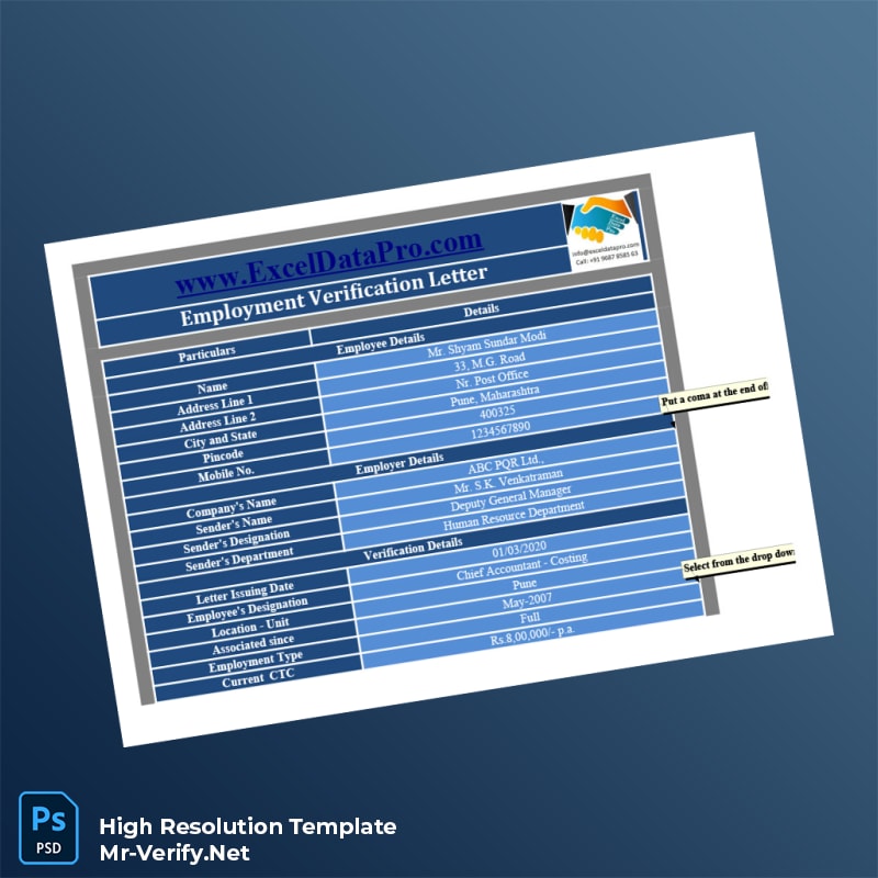 Editable India ABC PQR Ltd Employment Verification Letter Word and Pdf Template 5 page Editable India ABC PQR Ltd Employment Verification Letter Word and Pdf Template 5 page
