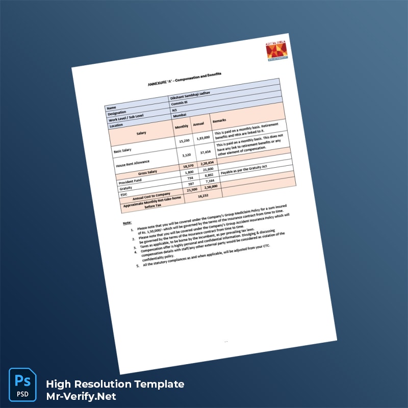 Editable India Aditya Birla New Age Restaurants Café Pvt Ltd Employment Verification Letter Word and Pdf Template 3 page Editable India Aditya Birla New Age Restaurants Café Pvt Ltd Employment Verification Letter Word and Pdf Template 3 page