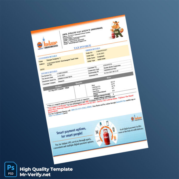 India Akil Indane Gas Agency Invoice Template in Word and PDF formats 2 page India Akil Indane Gas Agency Invoice Template in Word and PDF formats 2 page