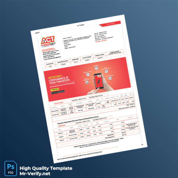 India Atria Convergence Technologies Private Limited Invoice Template in Word and PDF formats 2 page