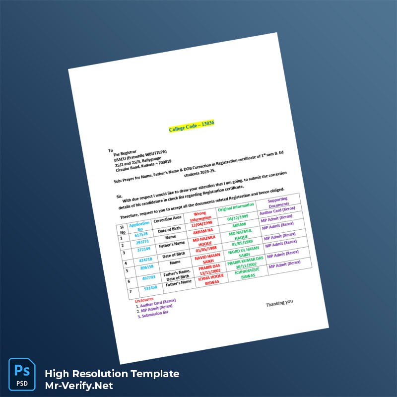 India BSAEU Editable Prayer for Name Correction in Registration Certificate Word and Pdf Template India BSAEU Editable Prayer for Name Correction in Registration Certificate Word and Pdf Template