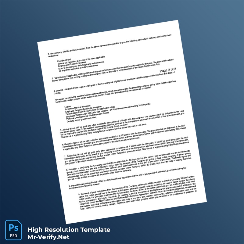 Editable India BYJU S Employment Verification Letter Word and Pdf Template 4 page Editable India BYJU S Employment Verification Letter Word and Pdf Template 4 page