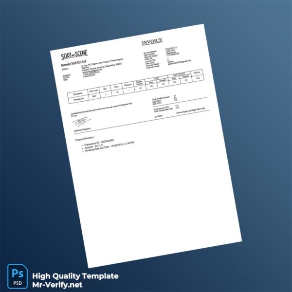 India Bespoke Web Invoice Template in Word and PDF formats India Bespoke Web Invoice Template in Word and PDF formats