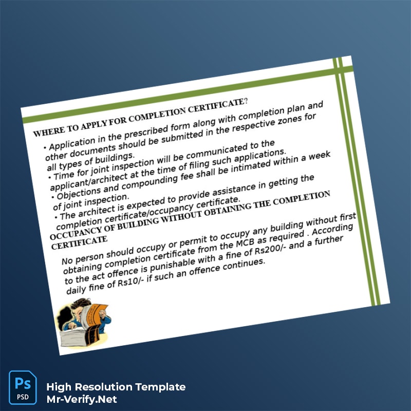 Editable India Building Completion Certificate Word and Pdf Template 7 page Editable India Building Completion Certificate Word and Pdf Template 7 page