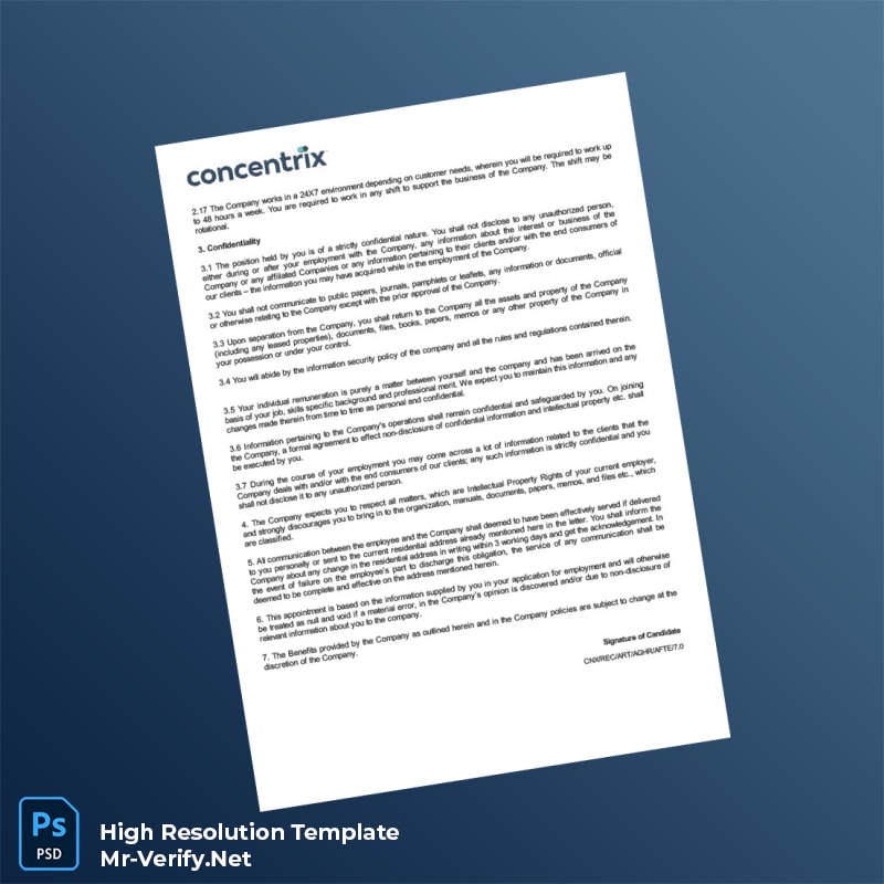 Editable India Concentrix Daksh Services India Private Limited Employment Verification Letter Word and Pdf Template 6 page Editable India Concentrix Daksh Services India Private Limited Employment Verification Letter Word and Pdf Template 6 page