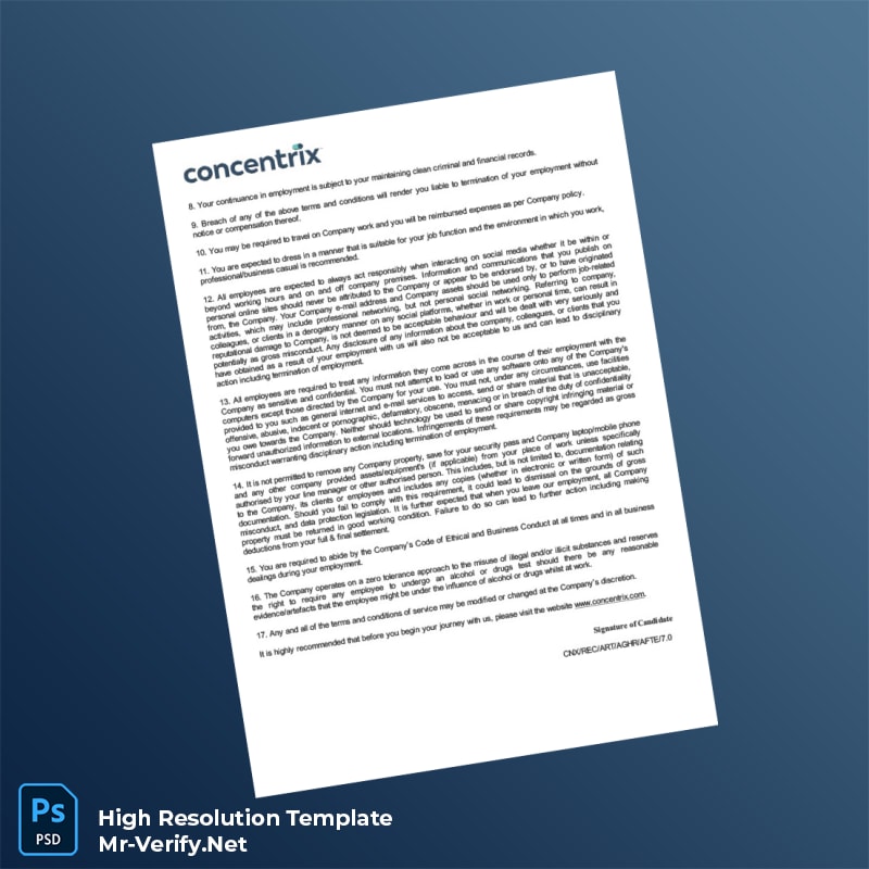 Editable India Concentrix Daksh Services India Private Limited Employment Verification Letter Word and Pdf Template 6 page Editable India Concentrix Daksh Services India Private Limited Employment Verification Letter Word and Pdf Template 6 page