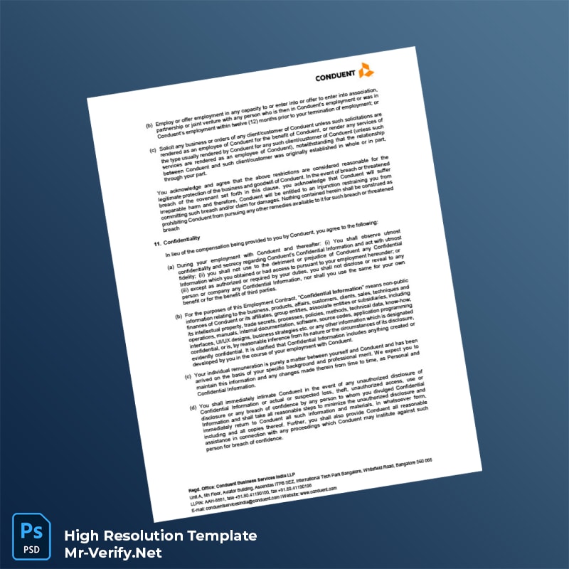 Editable India Conduent Business Services India LLP Employment Verification Letter Word and Pdf Template 7 page Editable India Conduent Business Services India LLP Employment Verification Letter Word and Pdf Template 7 page