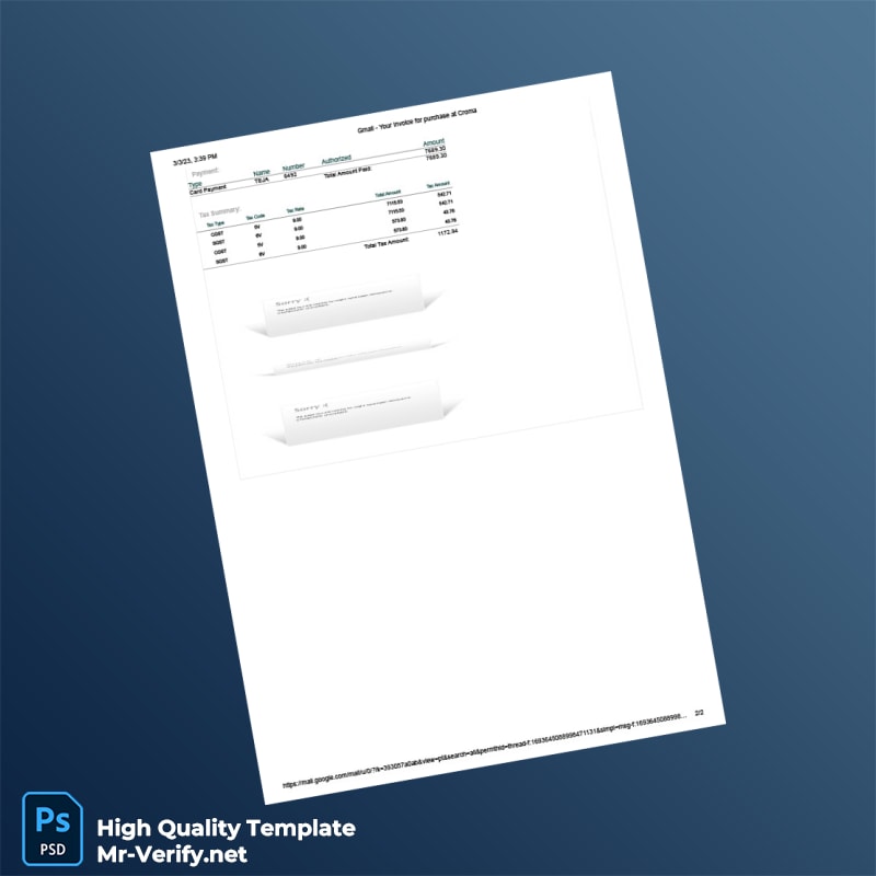 India Croma Invoice Template in Word and PDF formats 2 page India Croma Invoice Template in Word and PDF formats 2 page