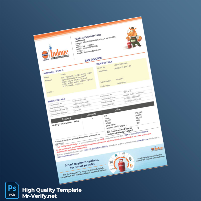 India Dawn Gas Tax Invoice Template in Word and PDF formats 2 page India Dawn Gas Tax Invoice Template in Word and PDF formats 2 page