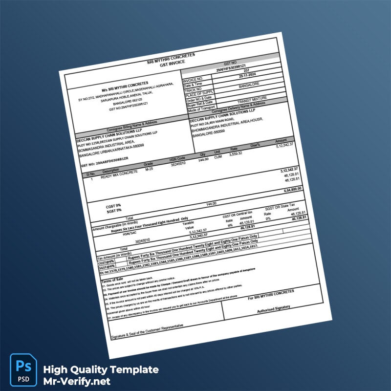 India Deccan Supply Chain Solutions LLP Invoice Template in Word and PDF formats 3 page India Deccan Supply Chain Solutions LLP Invoice Template in Word and PDF formats 3 page